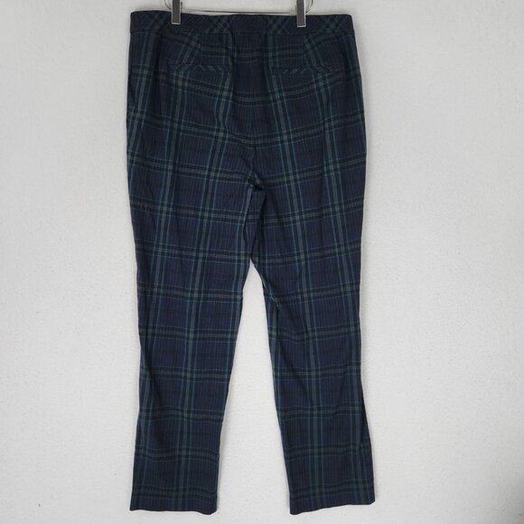 J Jill Pants Womens 16 Blue Tartan Plaid Premium Bi Stretch Straight Leg Classic - Picture 8 of 12